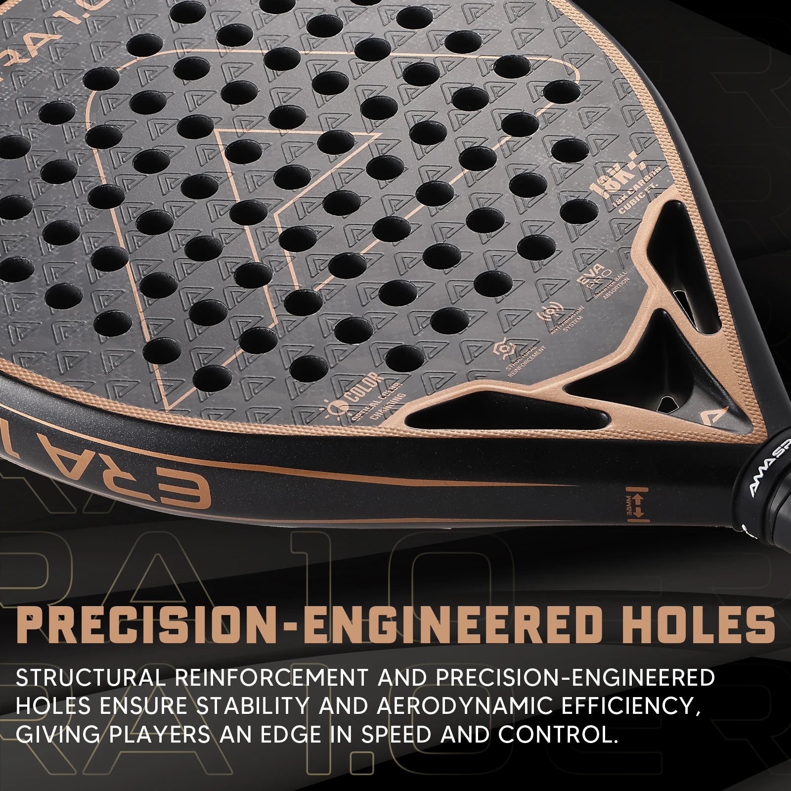 AMASPORT 18K Carbon Cubic Padel Racket Diamond Shape with 3D-Textured Surface Smarter System for Enhanced Control Padel Racquet - Buy online at  Vibe In Cart.