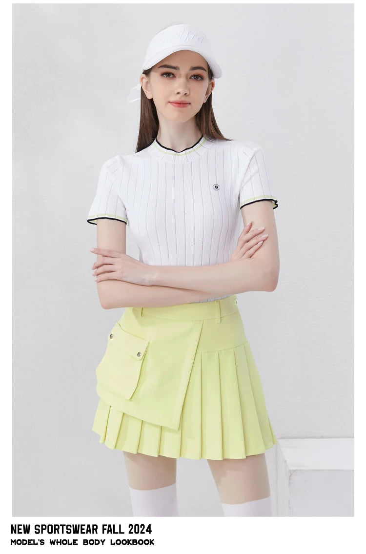 Golfist Golf New Style Short Pleated Skirt High Waist Asymmetrical Casual Gym Tennis Loose Mini Skirt With Shorts Golf Clothes