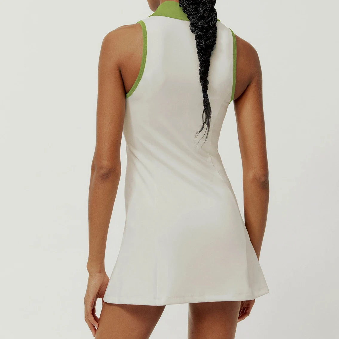 Sean Tsing® Sport Golf Tennis Dresses with Shorts Women Sleeveless Turn Down Collar Dress Badminton Workout Two Pieces Suits