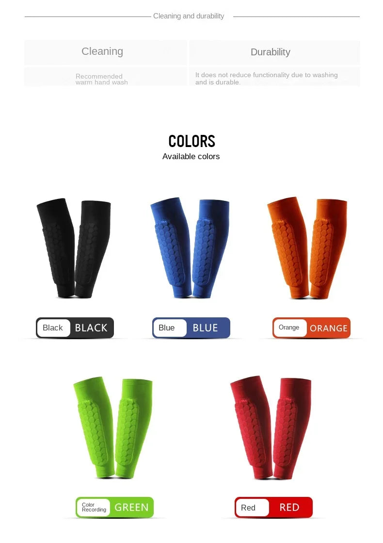 1 PC Honeycomb Soccer Shin Guards Football Shields Sports Legging Shinguards Leg Sleeves Protective Gear Shank Protector - Buy online at  Vibe In Cart.