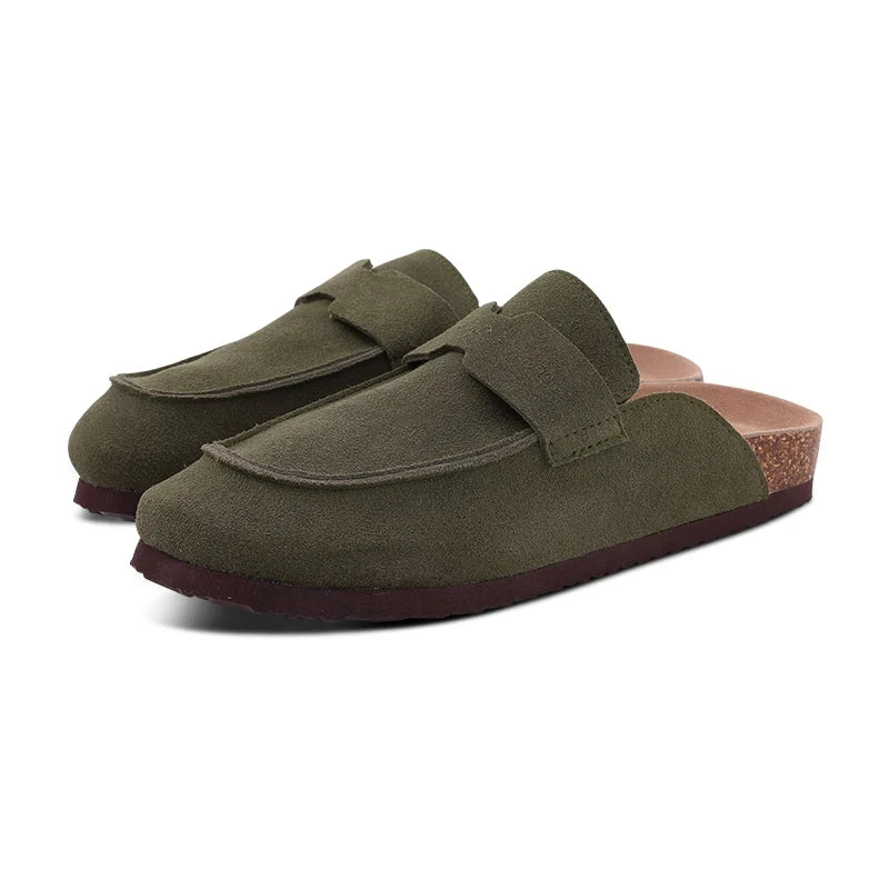 Women's Low Heel Mules Slippers with EVA Insole and Suede Lining
