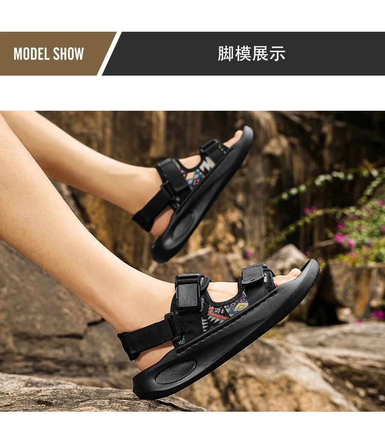 Men's outdoor casual sandals summer new soft-sole non-slip comfort sandals fashion youth Joker light breathable sports slippers - Buy online at  Vibe In Cart.
