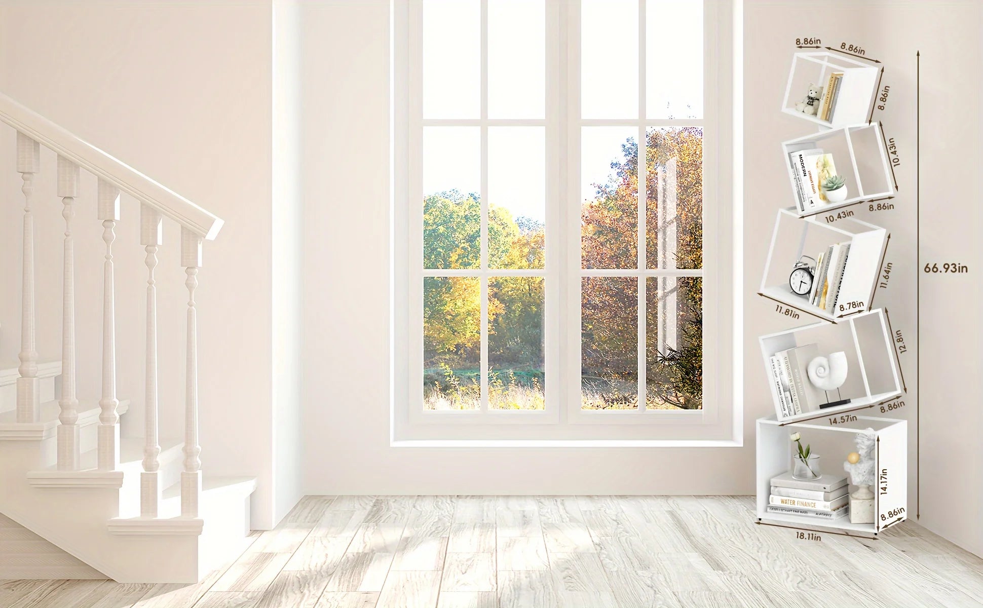 Modern 5-Tier Bookshelf White Metal Bookshelf 73 Inch High Book Rack Home Office Storage Organizer for Books & Supplies - Buy online at  Vibe In Cart.