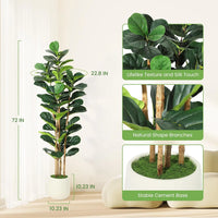 5/6/7 FT Artificial Fiddle Leaf Fig Tree with Pot Faux Trees with Artificial Plants Fiddle Leaves Greenery Fake Tree for Home - Buy online at  Vibe In Cart.