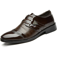 Mens Lace Up Dress Shoes Modern Formal Business Casual Office Suit Tuxedo Patent Leather Oxford Shoes - Buy online at  Vibe In Cart.