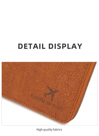 RFID Blocking Polyurethane Passport Holder with Zipper