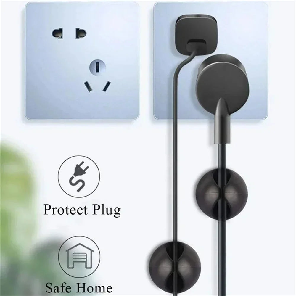 Silicone Round Cord Clips for Wire Management, 20 Pieces