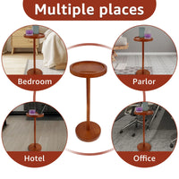 Round Wooden Small Coffee Tables with Phone Holder sofa corner tables with Thickened Base coffee table Living room furniture - Buy online at  Vibe In Cart.