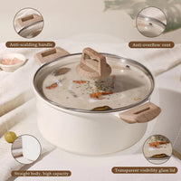 6 Quart Nonstick Stock Pot with Lid, Granite Coating Soup Casserole Cookware, Easy Clean & Quick Heat - Buy online at  Vibe In Cart.