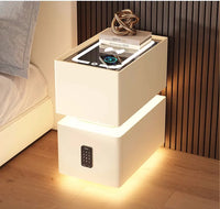 Creative 25cm Smart Bedside Table with Sensor Light Nordic Style Storage Cabinet Bedroom Nightstand with Wireless Charging - Buy online at  Vibe In Cart.