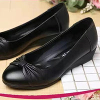 Low heeled light mom Shoes Waterproof Bow Flats Soft soled comfort Women's shoe Casual non slip leather shoes Zapatos Mujer - Buy online at  Vibe In Cart.