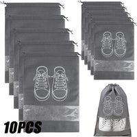 Large Non-Woven Fabric Shoes Storage Organizer Bags, 5 or 10 Pack