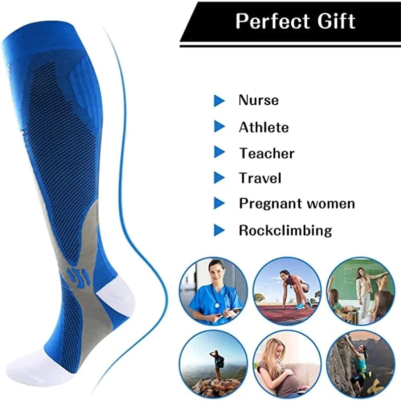 Running Men Women Compression Socks For Football Anti Fatigue Pain Relief 20-30 Mmhg Black Compression Socks Fit For Sport Socks - Buy online at  Vibe In Cart.