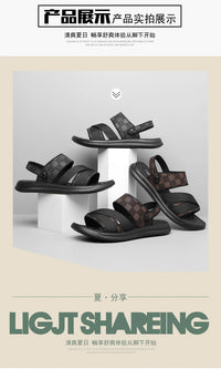 Men's Waterproof Gladiator Sandals with Buckle Strap and Rubber Sole