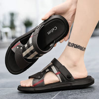 Sandals Men's 2025 New Summer Casual Beach Shoes Indoor and Outdoor Wear Two-Wear Lightweight One-Line Sandals - Buy online at  Vibe In Cart.