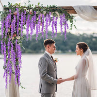 36/24 PACK Artificial Fake Wisteria Flowers Hanging Garland for Wall Outdoor Garden Wedding Party Decoration Home Interior Decor - Buy online at  Vibe In Cart.