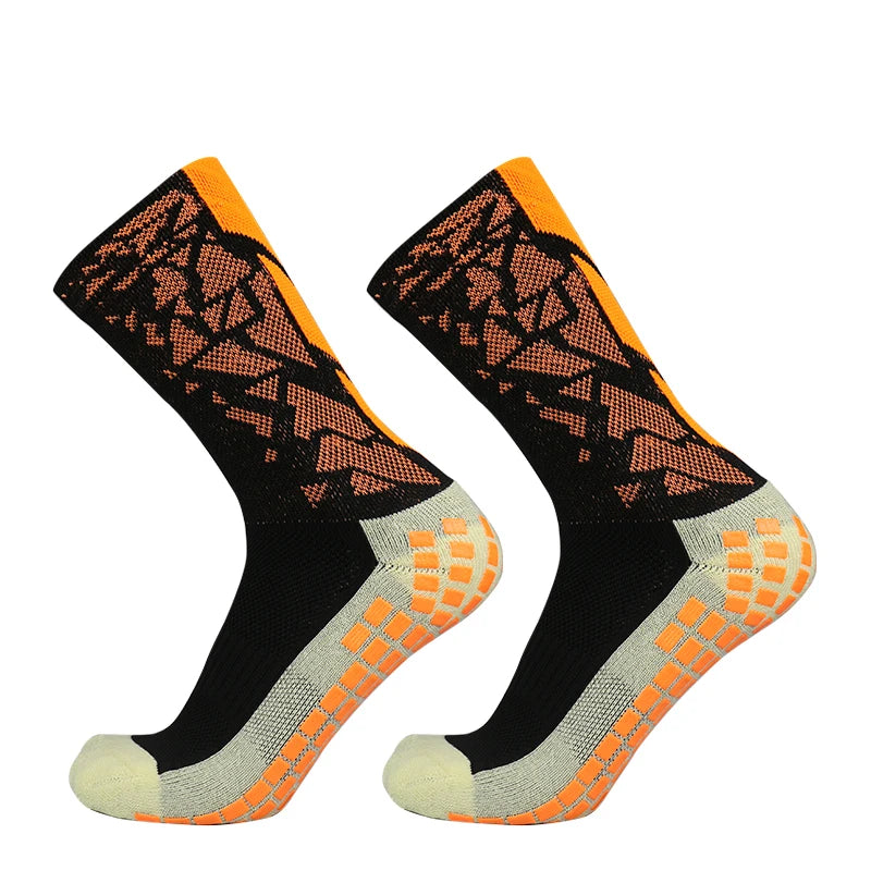 Non-Slip Knee-High Nylon Spandex Soccer Socks with Silicone Grip, One Size