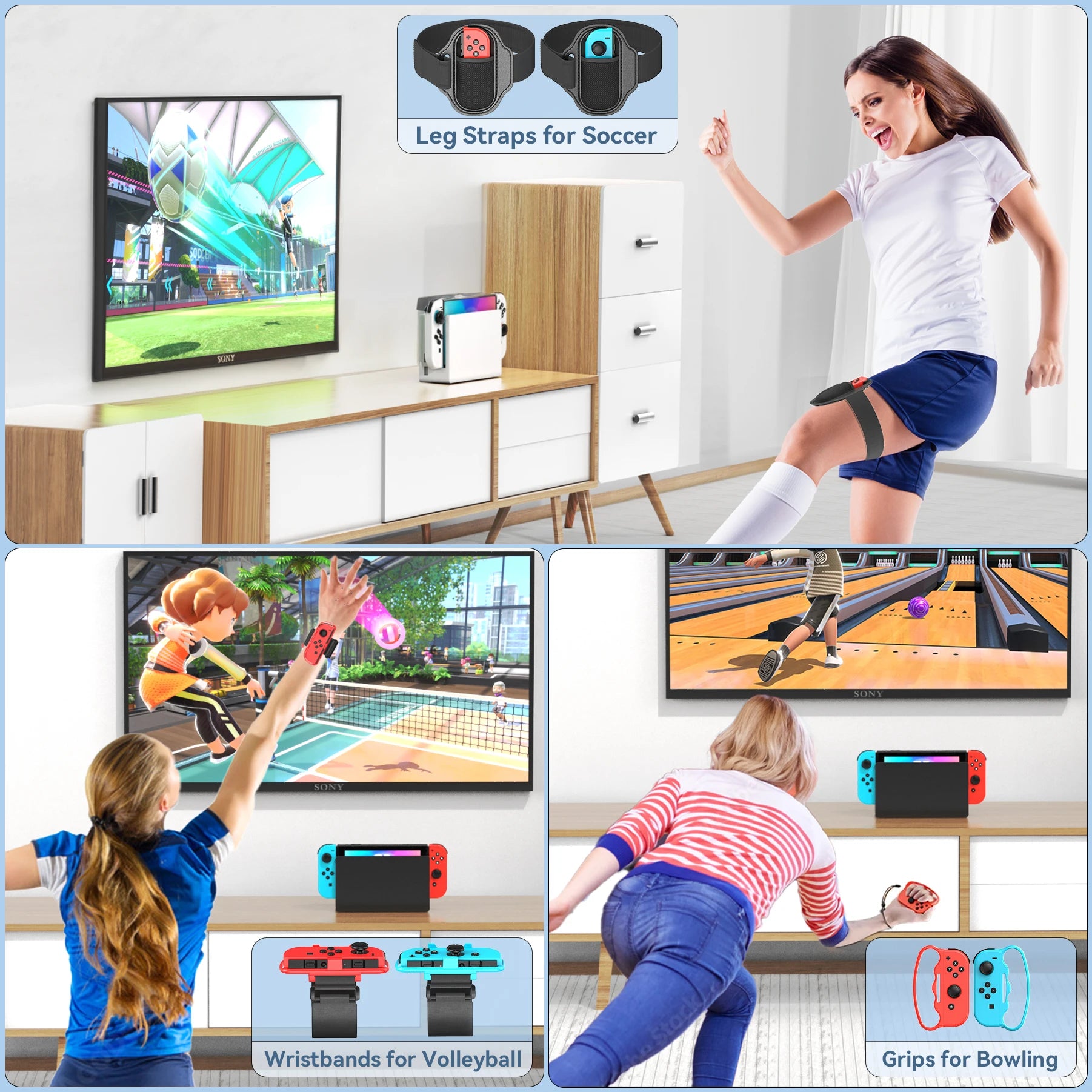 All In One for Switch/Switch OLED Sports Game Accessories Kit for Switch Set Storage Stand for N-Switch - Buy online at  Vibe In Cart.