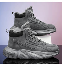 Men's Mid-Calf Wool Lined Snow Boots with Rubber Sole