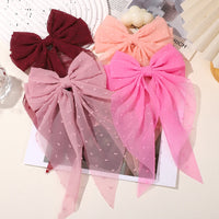 Girls Long Big Bow Float Satin Clips Back Head Hair Clip Internet Red with The Same Temperament Elegant Hair Accessories gifts - Buy online at  Vibe In Cart.