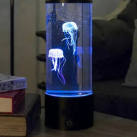 Ocean Night Light with Floating Jellyfish - Aquarium Mood Lamp for Bedroom, Calming Desktop Decor Gift Home Decoration - Buy online at  Vibe In Cart.