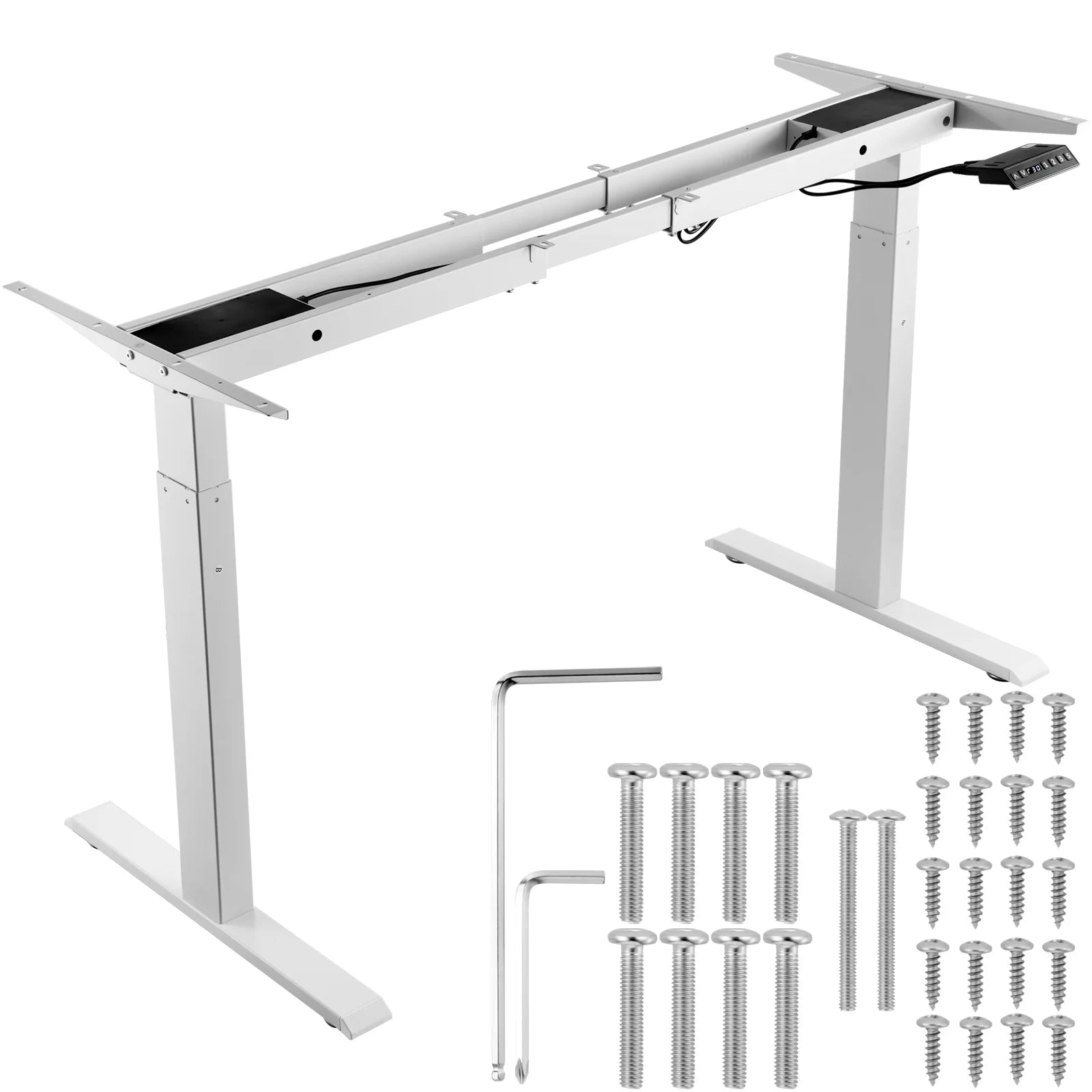 SucceBuy Standing Desk Frame  Electric Stand Up Computer Desk Legs Ergonomic DIY Workstation Base for Home Office Black white - Buy online at  Vibe In Cart.