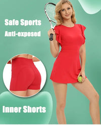 Cloud Rise Golf Tennis Dress Sports Pocket Shorts Gym HOT Girl Workout One Piece Yoga Suit Women Running Outdoor Fitness Dresses