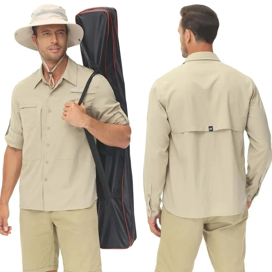 Summer Men's UPF 50+ Casual Long Sleeve Fishing Shirts, Lightweight Tactical Button Down Shirt with Breathable Back Mesh - Buy online at  Vibe In Cart.