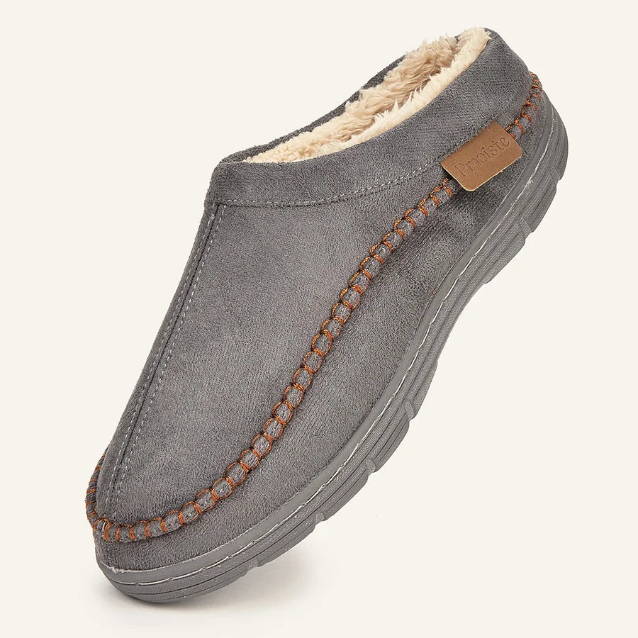 Pmoiste Soft Faux Suede House Slippers Men Comfortable Warm Cushion Designer Mark Line Living Room Shoes Slip-on Winter Indoor - Buy online at  Vibe In Cart.