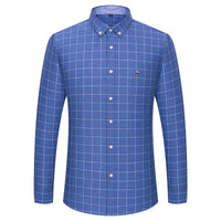 100% Cotton Oxford Men's Shirts Long Sleeves Plaid Soft Regular Fit Formal Dress Shirt Pocket Social Blouse Male Clothes S-7XL - Buy online at  Vibe In Cart.