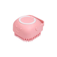 Rubber Pet Bath Brush for Dogs and Cats in Blue, Pink, Yellow