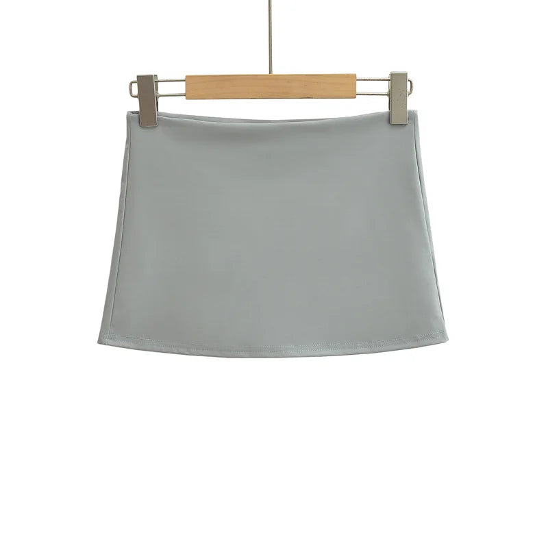 Women Low Rise Mini Skirt With Take The Short Cut Detail Slim Fit Mini Skort