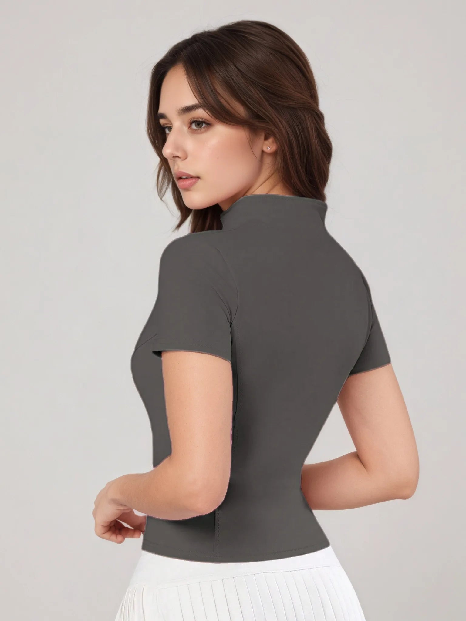 Women's Zip - Up Short - Sleeve Top, Slim - Fit Polo Neck, Elegant for Tennis & Casual Wear - Buy online at  Vibe In Cart.