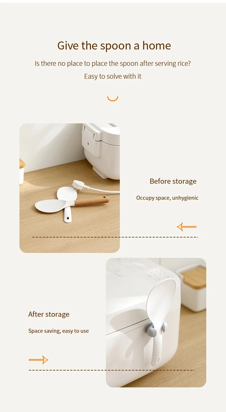 Rice Spoon Holder Silicone Storage Rack, Kitchen Wall-Mounted Cooker Spoon Shelf, Placement Rack - Buy online at  Vibe In Cart.