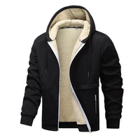 Sherpa Lined Men's Winter Jacket, Thickened Workwear Men Hooded Coat, Outdoor Casual Warm Fleece Jackets For Man - Buy online at  Vibe In Cart.