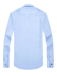 Men's French cufflinks shirt, men's slim fit long sleeved business sleeve nail free business formal men's solid color shirt - Buy online at  Vibe In Cart.