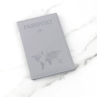 Passport Cover with World Map Design in PU, 14.5 x 10 cm