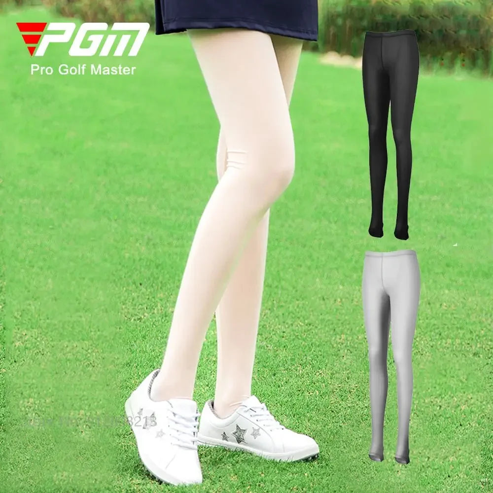 PGM Breathable Female Legging Stocking Sunscreen Women Golf Pants Ice Silk High Elastic Stocking Outdoor Thin Long Leg Sock