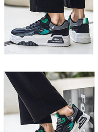 Men's Low-Top Lace-Up Skateboarding Shoes With Rayon Material