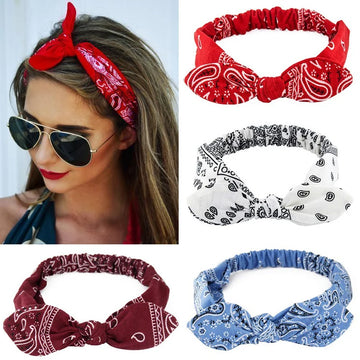 New Boho Women Soft Solid Print Headbands Vintage Cross Knot Elastic Hairbands Turban Bandanas Girls Hair Bands Hair Accessories - Buy online at  Vibe In Cart.