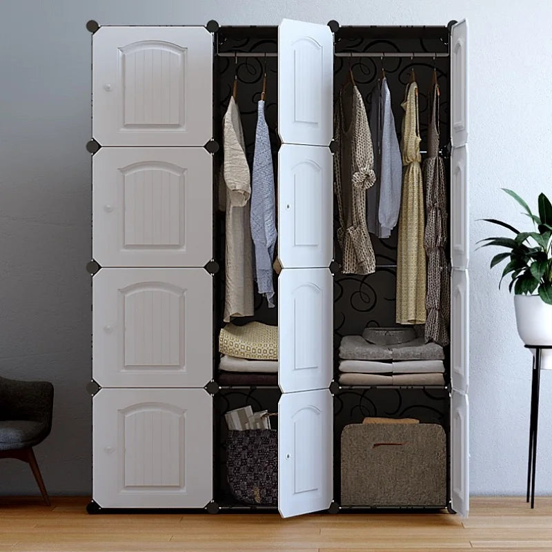 1pc/New Wardrobe Simple Cloth Wardrobe Clothes Storage Cabinet Rental House Plastic Assembly Dormitory Fabric Wardrobe Cabinet - Buy online at  Vibe In Cart.