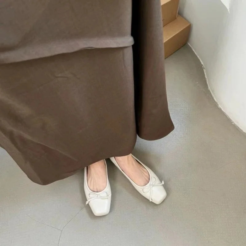 Bowtie Flat Shoes Women Ballerinas Square Toe Slip on Ballet Flats Lazy Loafers Moccasins Ladies Casual Comfort Shoes 2024 - Buy online at  Vibe In Cart.