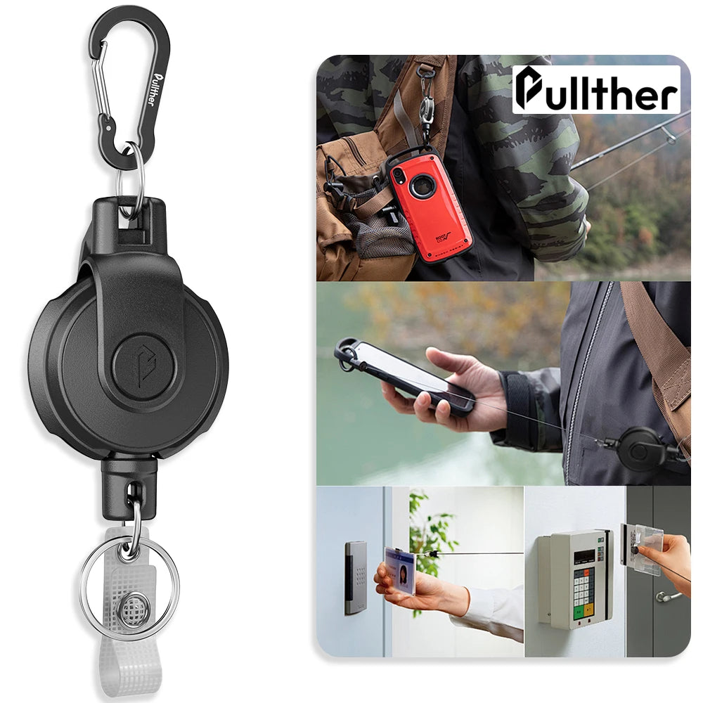 Retractable Key‌ Chain for man Reel‌ Badge Holders Retractabl Carabiner Quick Release Spring Clip outdoor camping equipment - Buy online at  Vibe In Cart.
