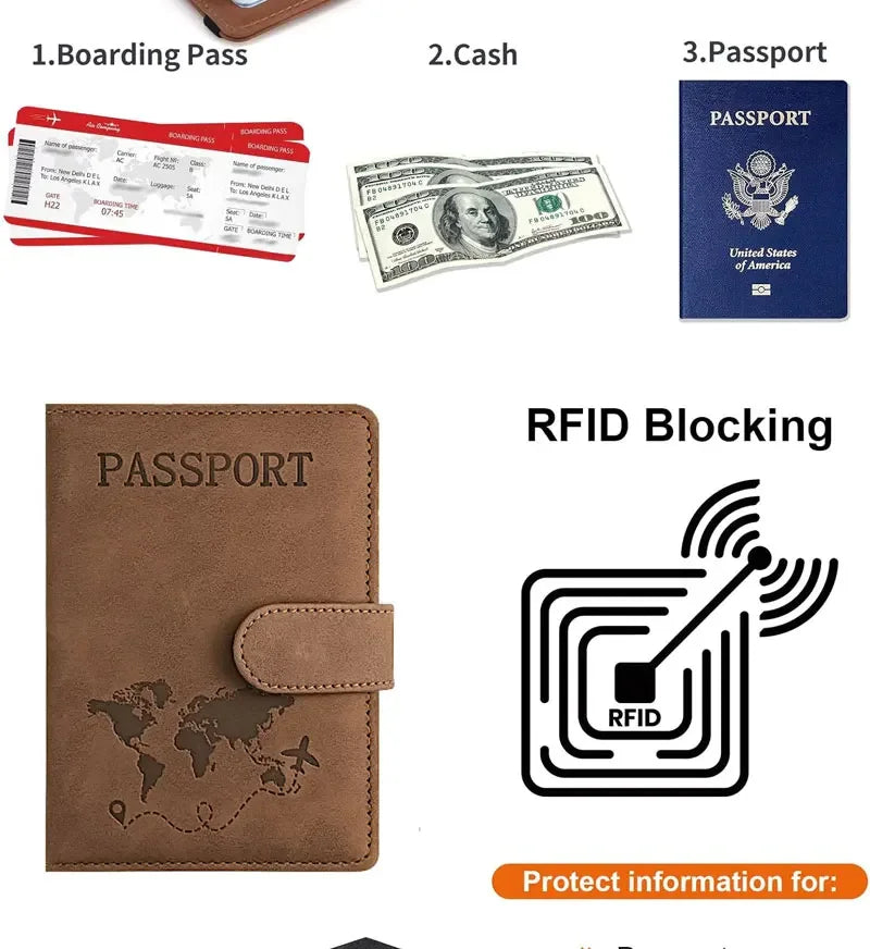 Travel Passport Holder in PU Material for Men and Women