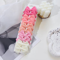 Polyester Ribbon Bowknot Barrettes Set for Girls, 6 or 10 Pieces