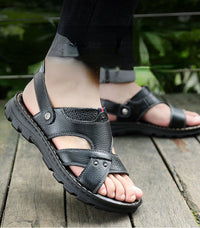 Summer Men Leather Sandals Genuine Leather Non-slip Men Shoes Slippers Outdoor Thick-soled Beach Shoes Comfor Soft Men sandalias - Buy online at  Vibe In Cart.