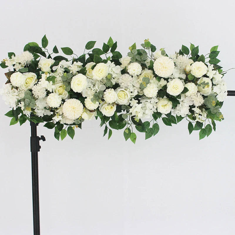 100cm Luxury White Rose Artificial Flower Row Wedding Table Centerpiece Flowers Backdrop Wall Arches Decor Party Stage Floral - Buy online at  Vibe In Cart.