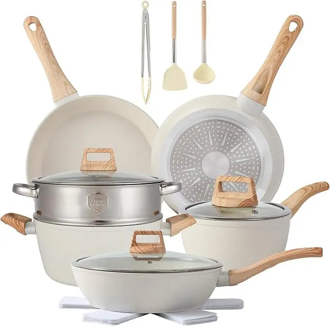16PCS  Pots and Pans Set Non Stick Cookware Set Nonstick with Cooking SetAnd 21-piece sets are available for selection - Buy online at  Vibe In Cart.