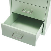 Lockable Rolling Metal File Cabinet| 6-Drawer Home Office Document Storage Container with Wheels| Off-white/Green/Yellow - Buy online at  Vibe In Cart.