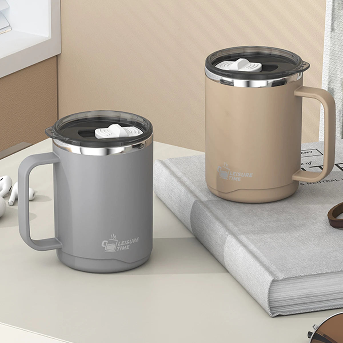 500ml Double-layer Mug 304 Stainless Steel Insulated Coffee Cup With Handle Portable Sealed Water Cup Drinkware For Student Kid - Buy online at  Vibe In Cart.